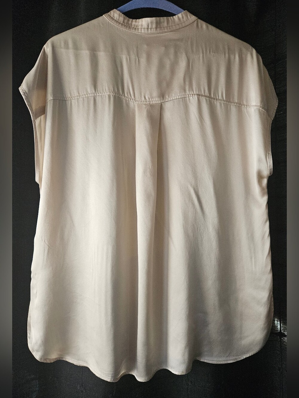 Banana Republic 100% Silk Mandarin Collar Henley Blouse - XS - Picture 4 of 7